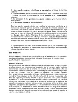 2.   Los  grandes  avances  científicos  y  tecnológicos  al  inicio  de  la  Edad
Moderna.
3.   El Renacimiento, es decir, e
