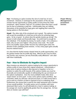 33
Chapter 2: Money Management
Proper Money
Management = 
Investment
Success
Fear - Purchasing an option involves the risk of