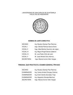 UNIVERSIDAD DE SAN CARLOS DE GUATEMALA 
FACULTAD DE INGENIERÍA 
 
 
 
 
 
 
 
 
 
 
 
 
 
 
NÓMINA DE JUNTA DIRECTIVA 
 
DECA
