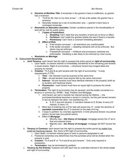 Christin Hill
Bar Review
iii.
Doctrine of Worthier Title: A remainder in the grantor’s heirs is ineffective, so grantor 
has