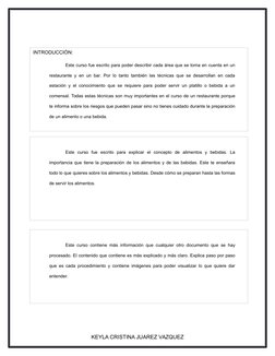 KEYLA CRISTINA JUAREZ VAZQUEZ
INTRODUCCIÓN:
Este curso fue escrito para poder describir cada área que se toma en cuenta en u