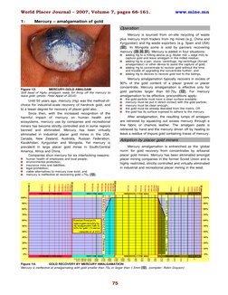 World Placer Journal – 2007, Volume 7, pages 66-161.                www.mine.mn 
 
75
1:  
Mercury – amalgamation of gold