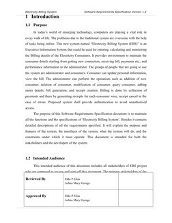 Electricity Billing System Software Requirements Specification Version 1.2
1 Introduction
1.1
P