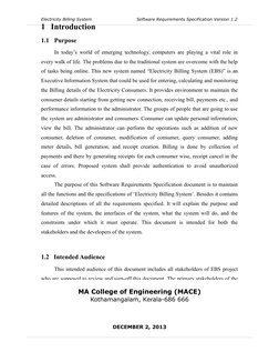 Electricity Billing System Software Requirements Specification Version 1.2
1 Introduction
1.1
P