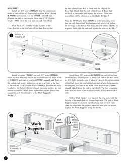ASSEMBLY
 
Install a 1-1/4" screw (MF020) thru the countersunk 
holes in each of the 48" Fence Rails & Base Rails (3010A 
& 3