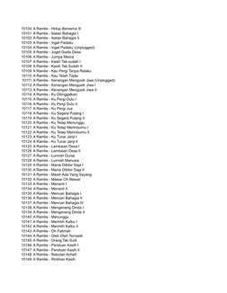 10100 A Ramlie - Hidup Bersama III
10101 A Ramlie - Ikatan Bahagia I
10102 A Ramlie - Ikatan Bahagia II
10103 A Ramlie - Inga
