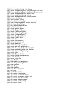 10300 Ahmad Jais & Ayati Tasrip- Itulah Sayang
10301 Ahmad Jais & Kartina Dahari - Budi Setahun Segunung Intan I
10302 Ahmad