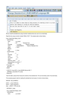 Sap Standard Text Example Creating Standard Text in SAP SO10 | PDF | Email | Command Line Interface