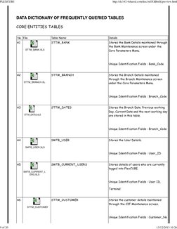Fptbank Data Dictionary of Frequently Queried Tables: March 2008 | PDF ...