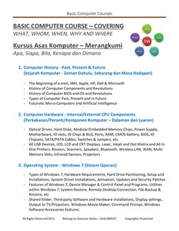 Basic Computer Course | PDF | Smartphone | Internet