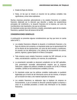 UNIVERSIDAD NACIONAL DE TRUJILLO
4
Estado de flujos de efectivo
Notas, en las que se incluirá un resumen de las políticas c