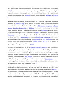 2014, leading up to and continuing through the consumer release of Windows (https://en.wikipedia.org/wiki/Windows_8.1) 10 on