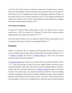 on 20 July 2015 with the premiere of television commercials in Australia, France, Germany,
Japan, the United Kingdom, and the