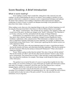 Score Reading: A Brief Introduction
What is score reading?
Score reading is exactly what it sounds like: sitting down with a
