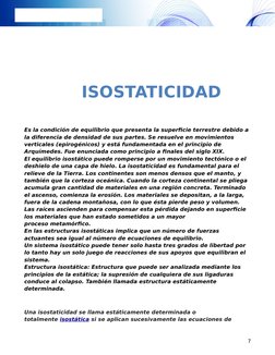 -F.I. UNACH -
          ISOSTATICIDAD
Es la condición de equilibrio que presenta la superficie terrestre debido a
la diferenc