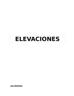 LAS MESETAS
ELEVACIONES
