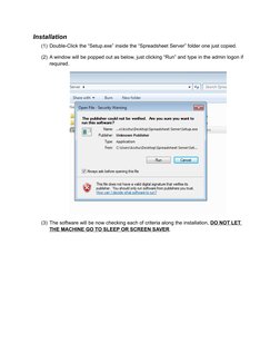Spreadsheet Server Installation Guide | PDF | Login | Microsoft Excel