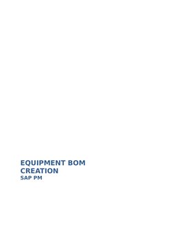 Equipment BOM Creation in SAP PM | PDF | Computing | Information ...