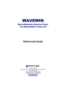 WAVEWIN 
DEVICE MANAGER, DISPATCH TABLE, 
 FILE MANAGEMENT & ANALYSIS 
 
 
 
 
 
 
 
 
 
OPERATIONS GUIDE