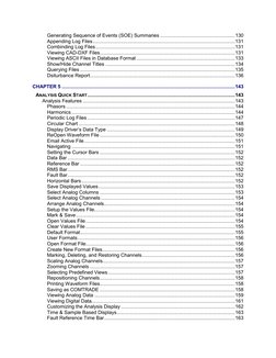 Generating Sequence of Events (SOE) Summaries ..................................................... 130 
Appending Log Files
