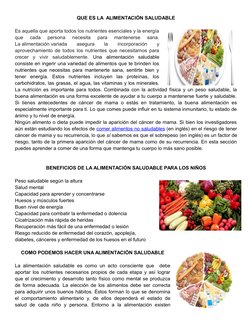 QUE ES LA  ALIMENTACIÓN SALUDABLE
Es aquella que aporta todos los nutrientes esenciales y la energía
que  cada  persona  nece