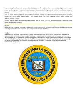 Evolución de la Instrucción Pre-militar
Esta materia o práctica ha evolucionado a mediada de que pasan los años, desde su ori