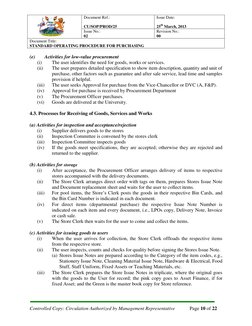 Document Ref.: 
Issue Date:  
CU/SOP/PROD/25 
25th March, 2013 
Issue No.: 
Revision No.: 
02 
00 
Document Title: 
STANDAR