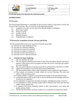 Document Ref.: 
Issue Date:  
CU/SOP/PROD/25 
25th March, 2013 
Issue No.: 
Revision No.: 
02 
00 
Document Title: 
STANDAR