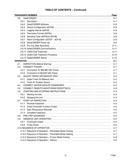 iii
T-354
TABLE OF CONTENTS -- Continued
PARAGRAPH NUMBER
Page
3.6
DataCORDER
3--7
. . . . . . . . . . . . . . . . . . . . .