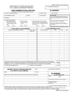 Crew Member's Customs Declaration Form | PDF | U.S. Customs And Border ...