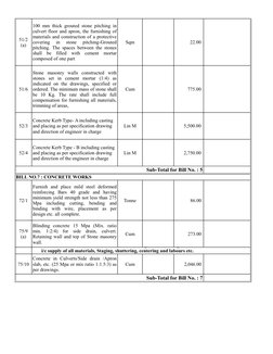 Sqm
            22.00 
51/6
Cum
          775.00 
52/3
Lin M
       5,500.00 
52/4
Lin M
       2,750.00 
Sub-Total for Bill