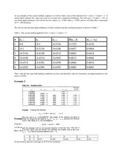 As an example of the secant method, suppose we wish to find a root of the function f(x) = cos(x) + 2 sin(x) + x2. A
closed fo