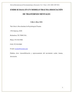 Revista Iberoamericana de Psicotraumatología y Disociación. Vol. 3. Num. 2, 2012. ISSN: 2007-8544 
 
1 
 
EMDR SE BASA EN UN