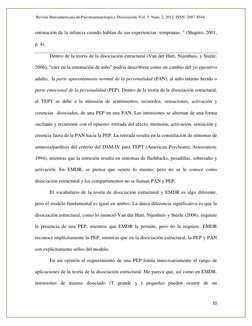 Revista Iberoamericana de Psicotraumatología y Disociación. Vol. 3. Num. 2, 2012. ISSN: 2007-8544 
 
10 
 
entonación de la