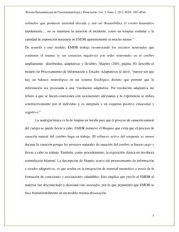 Revista Iberoamericana de Psicotraumatología y Disociación. Vol. 3. Num. 2, 2012. ISSN: 2007-8544 
 
7 
 
estímulos que prod