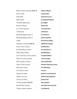 Bikini women with guns [Note 3]
chickswithguns
Heavy traffic
miamitraffic
Pink traffic
ahairdresserscar
Black traffic
iwantit