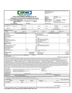 1) "Policy Issuing Office: Delhi", 2) "Consolidated Stamp Duty deposited as per the order of Government of National Capital T