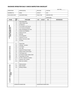 Daily Heavy Equipment Inspection Checklist | PDF | Radiator | Tire