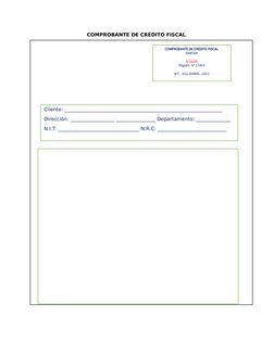 COMPROBANTE DE CRÉDITO FISCAL.
P & G, S.A. DE C.V.
Actividades de impresión  y  venta de otros productos.
Final 17 Av. Sur en