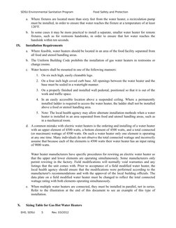 SDSU Environmental Sanitation Program
Food Safety and Protection
a.
Where fixtures are located more than sixty feet from the
