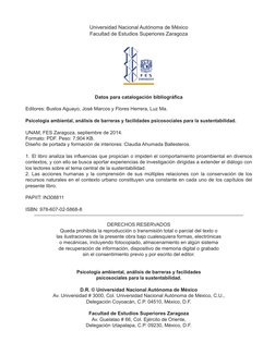 Universidad Nacional Autónoma de México
Facultad de Estudios Superiores Zaragoza
Datos para catalogación bibliográfica
Editor