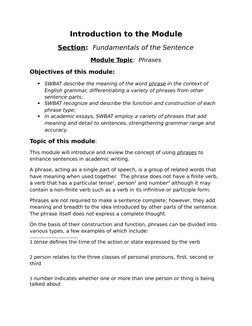 Introduction to Phrases in Sentences | PDF | Phrase | Onomastics