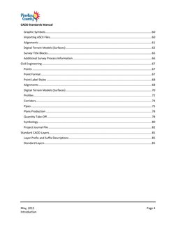 CADD Standards Manual 
May, 2015 
Introduction 
Page 4 
Graphic Symbols ...................................................