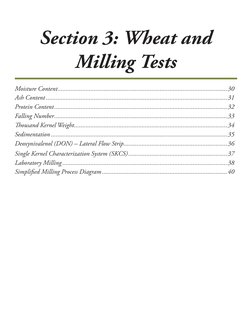 Section 3: Wheat and 
Milling Tests
Moisture Content.........................................................................