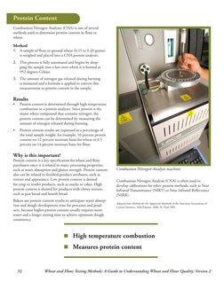 32
Wheat and Flour Testing Methods: A Guide to Understanding Wheat and Flour Quality: Version 2
Protein Content
Combustion Ni