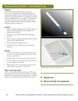 36
Wheat and Flour Testing Methods: A Guide to Understanding Wheat and Flour Quality: Version 2
Method
Levels of deoxynivalen