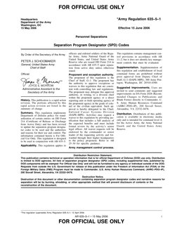 Army SPD Codes Regulation Overview | PDF | Military Discharge | Courts ...
