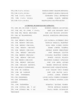 TTE. COR. F.A.P.A. D.E.M.A.                                    ROGELIO JORGE AMADOR MENDOZA 
TTE. COR. F.A.P.A. D.E.M.A.