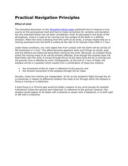 Practical Navigation Principles 
Effect of wind 
The preceding discussion on the Navigation Basics page  (http://www.free-onl