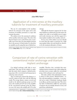 Dental Press J. Orthod.
18
v. 13, no. 5, p. 18-19, Sep./Oct. 2008
João Milki Neto*
Application of a mini-screw at the maxilla